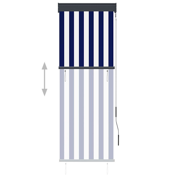 vidaXL Rullgardin utomhus 60x250 cm blå och vit Blå