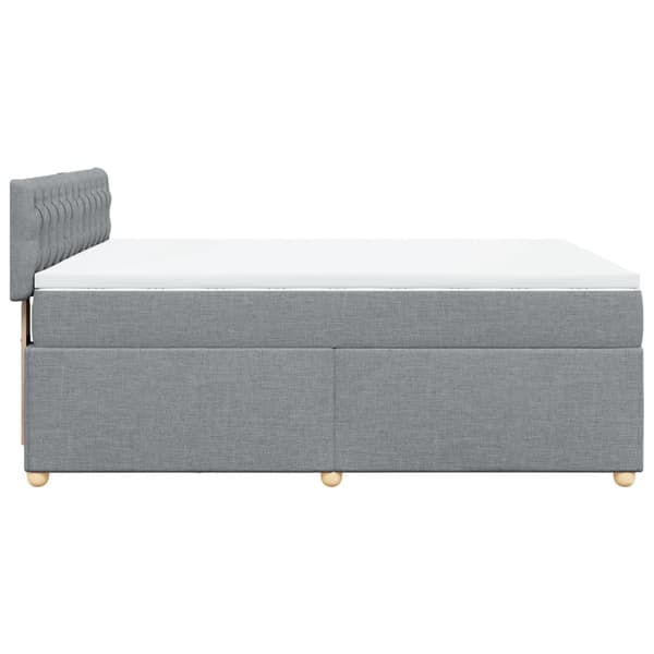 vidaXL Ramsäng med madrass ljusgrå 140x200 cm tyg Grå