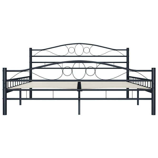 vidaXL Sängram svart stål 200x200 cm Svart