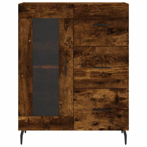 vidaXL Högskåp rökfärgad ek 69,5x34x180 cm konstruerat trä Brun