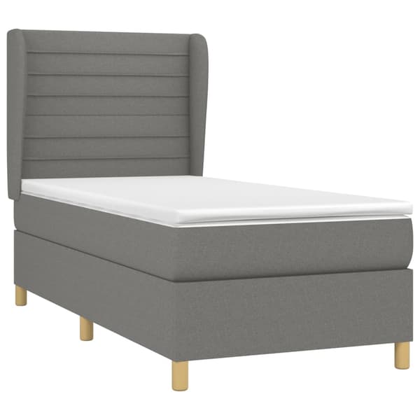 vidaXL Ramsäng med madrass mörkgrå 80x200 cm tyg Grå