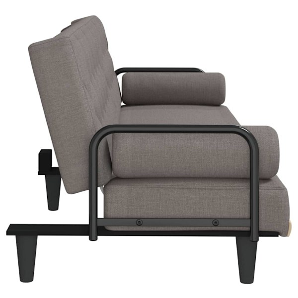 vidaXL Bäddsoffa med armstöd taupe tyg Taupe