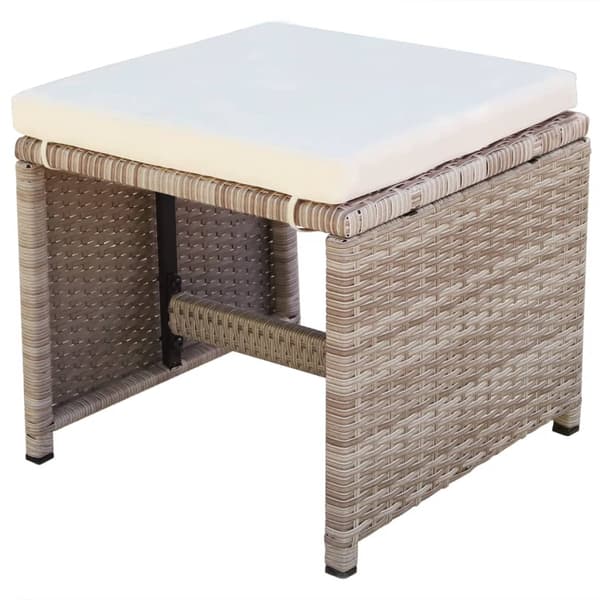 vidaXL Trädgårdsmöbler 33 delar konstrotting grå Beige