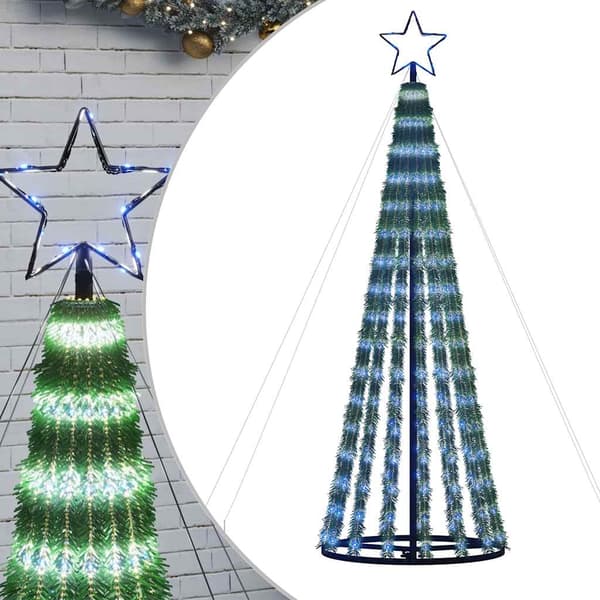 vidaXL LED julgran 339 LEDs blå 180 cm Blå