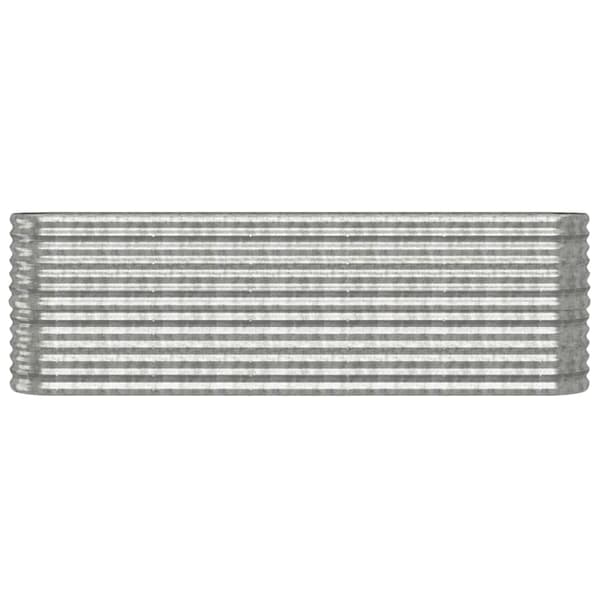 vidaXL Odlingslåda pulverlackerat stål 224x40x68 cm silver Silver