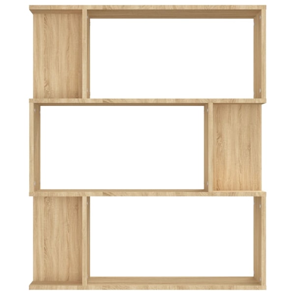 vidaXL Bokhylla/Rumsavdelare sonoma-ek 80x24x96 cm konstruerat trä Brun
