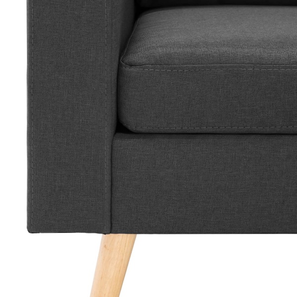 vidaXL Soffa 2-sits mörkgrå tyg grå