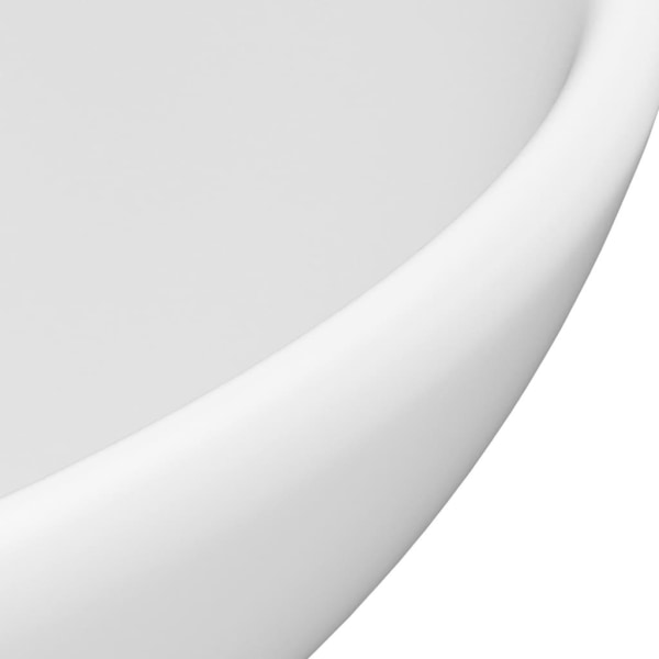 vidaXL Lyxigt runt handfat matt vit 32,5x14 cm keramik Vit