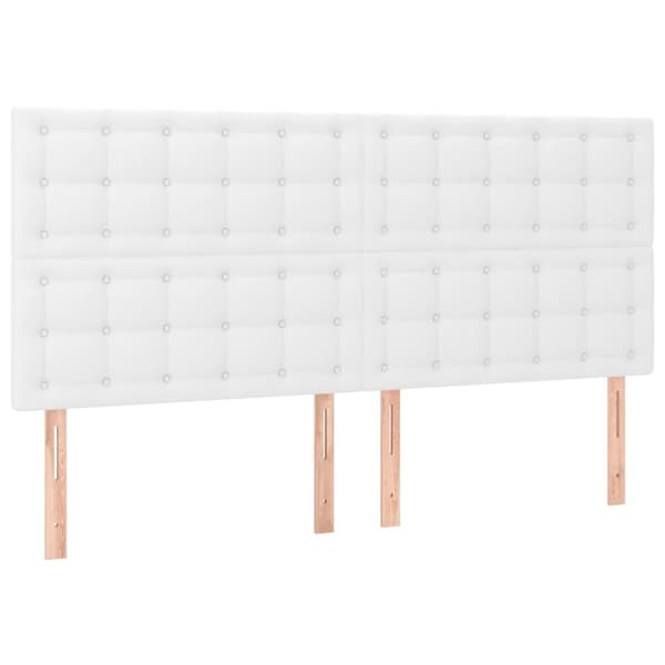 vidaXL Ramsäng med madrass vit 200x200 cm konstläder Vit