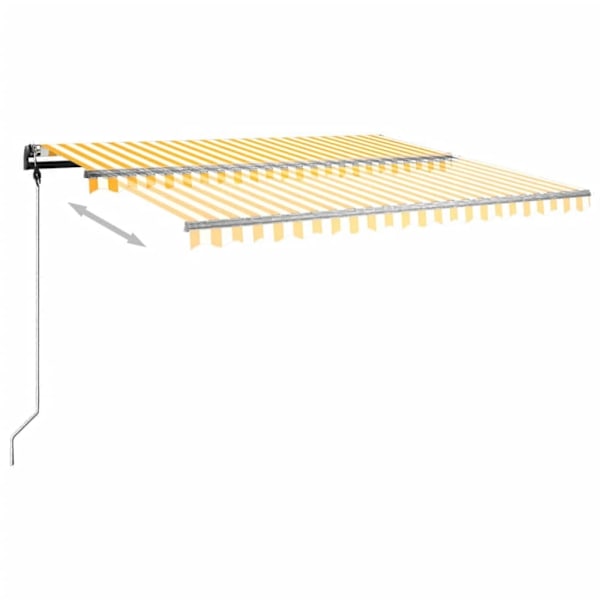 vidaXL Fristående markis manuellt infällbar 450x350 cm gul/vit Gul