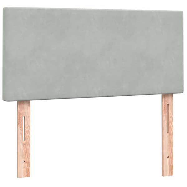 vidaXL Ramsäng med madrass ljusgrå 80x220 cm sammet Grå