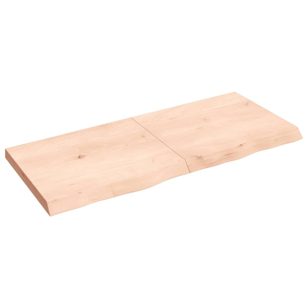 vidaXL Bänkskiva för badrum 140x60x(2-6) cm obehandlat massivt trä Brun