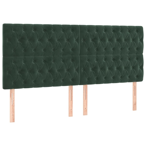 vidaXL Sänggavel LED mörkgrön 200x7x118/128 cm sammet Grön