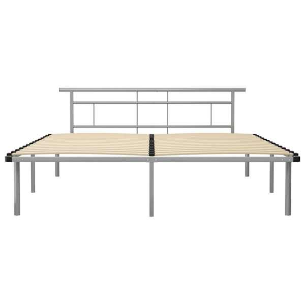 vidaXL Sängram grå metall 200x200 cm grå