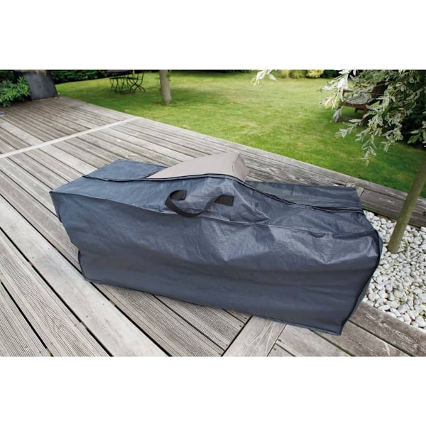 Nature Överdrag för trädgårdsdynor 57 x 128 37 cm PE Mörkgrå 6030609 Svart