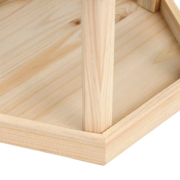 vidaXL Fågelmatare oktagonal massivt granträ 33x30 cm Brun