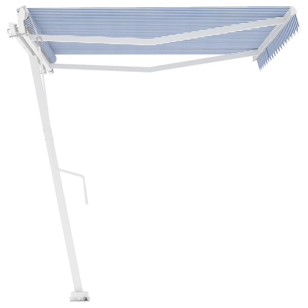 vidaXL Fristående markis automatisk 450x300 cm blå/vit Blå