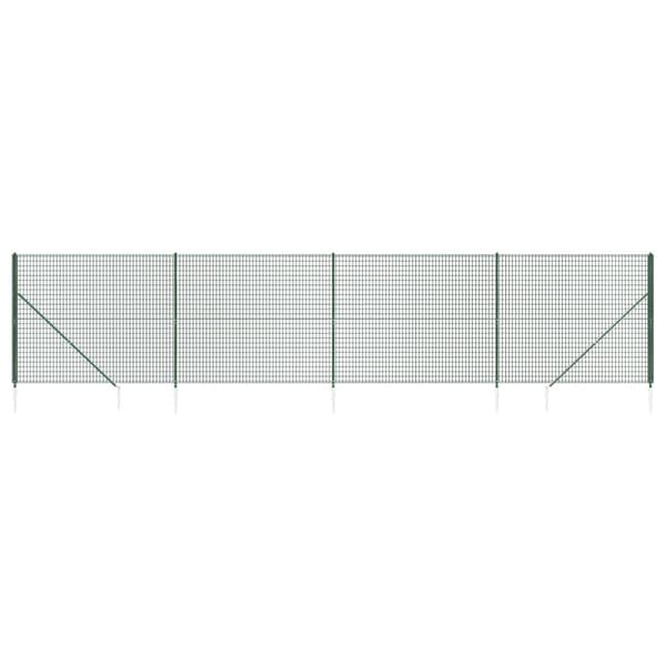 vidaXL Stängsel med markspett grön 1,6x10 m Grön
