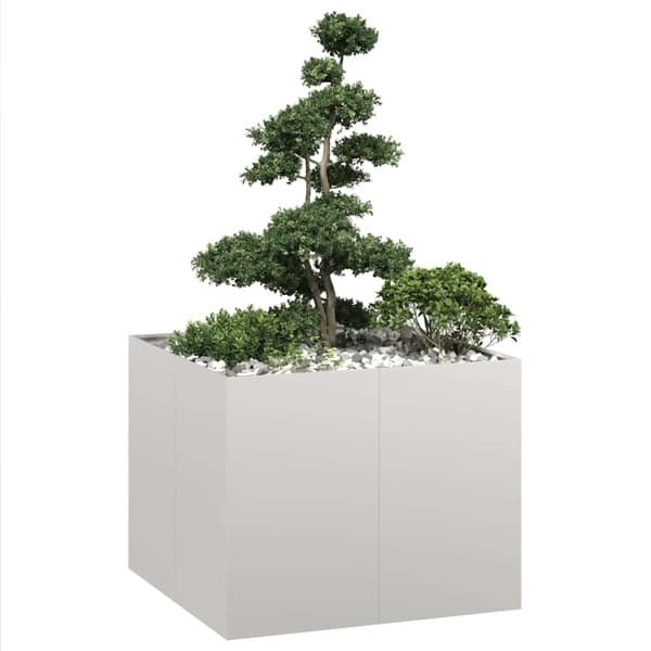vidaXL Planteringskärl 100x100x80 cm rostfritt stål Silver