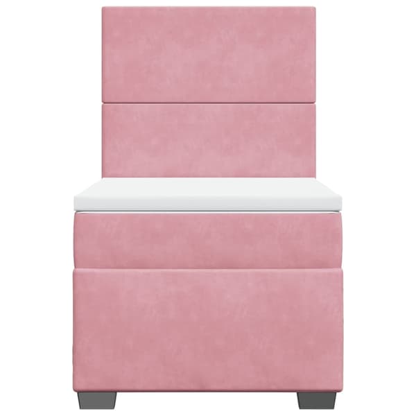vidaXL Ramsäng med madrass rosa 100x200 cm sammet Rosa