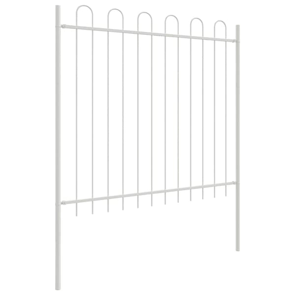vidaXL Trädgårdsstängsel 3 pcs Vit 5,1 x 1,5 m Pulverlackerad stål Vit