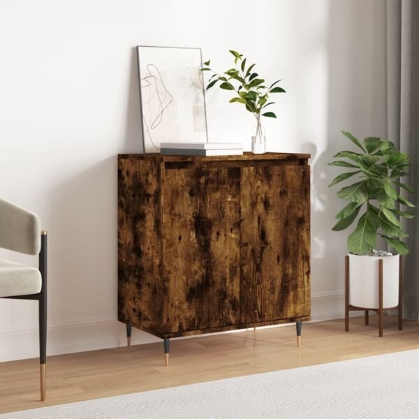 vidaXL Byrå rökfärgad ek 60x35x70 cm konstruerat trä Brun
