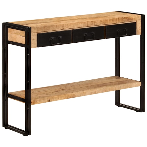 vidaXL Konsolbord 110x30x76 cm massivt mangoträ Svart
