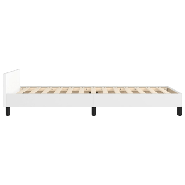 vidaXL Sängram med huvudgavel vit 80x200 cm konstläder Vit