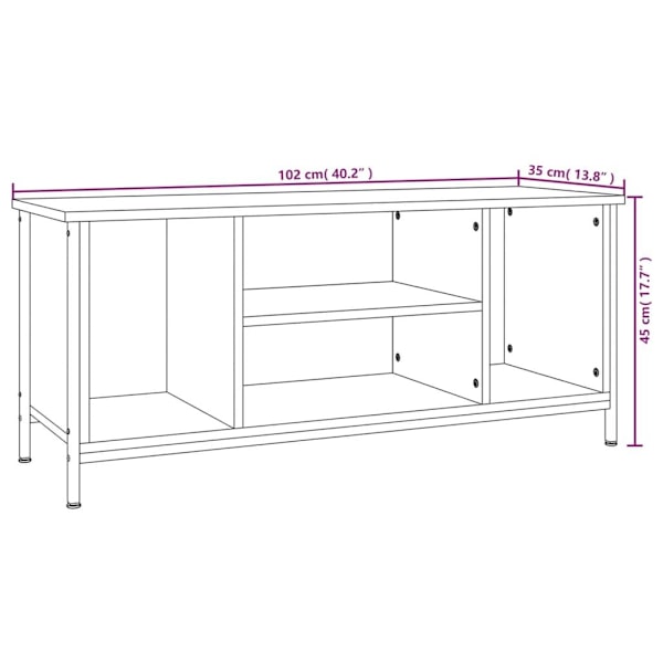 vidaXL Tv-bänk svart 102x35x45 cm konstruerat trä Svart