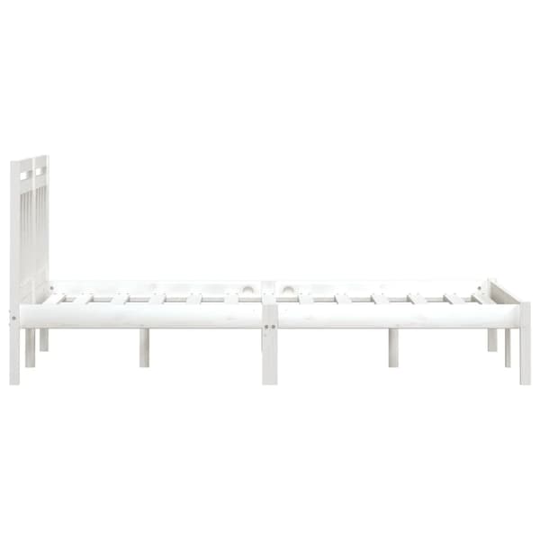 vidaXL Sängram massivt trä 180x200 cm vit Vit