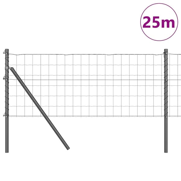 vidaXL Markfixerat Svetsat Stängsel 25 x 0,4 m (B x H) Grå
