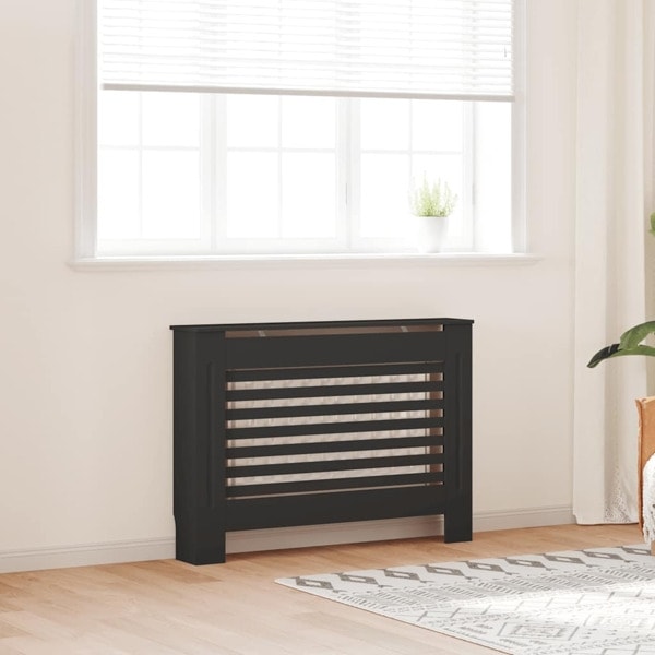 vidaXL Elementskydd svart 112x19x81,5 cm MDF Svart