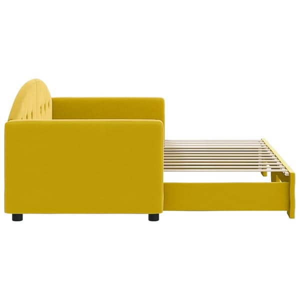 vidaXL Dagbädd utdragbar gul 80x200 cm sammet Gul