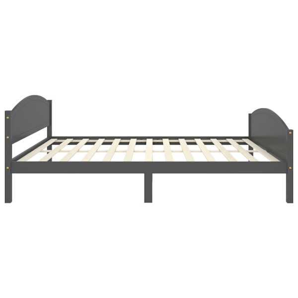 vidaXL Sängram mörkgrå massiv furu 160x200 cm grå