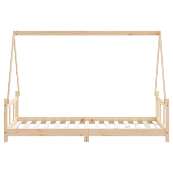 vidaXL Sängram för barn 90x190 cm massiv furu Brun