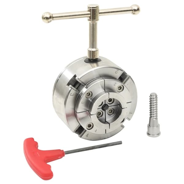vidaXL 4-backs svarvchuck med M33-koppling stål silver 96 mm