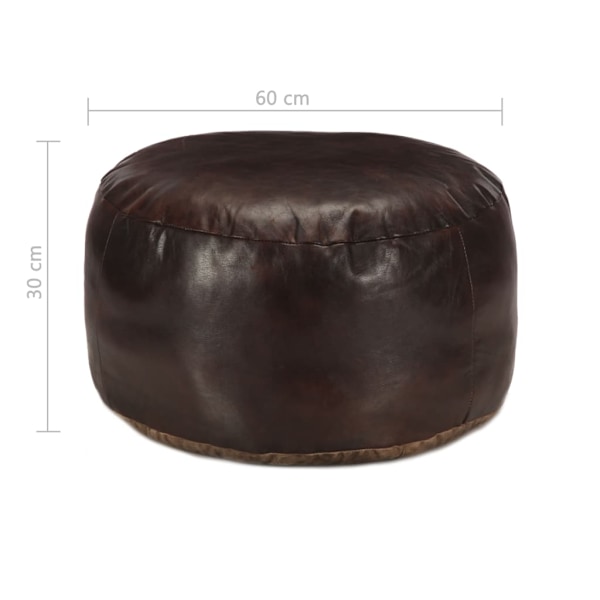 vidaXL Sittpuff mörkbrun 60x30 cm äkta getskinn Brun