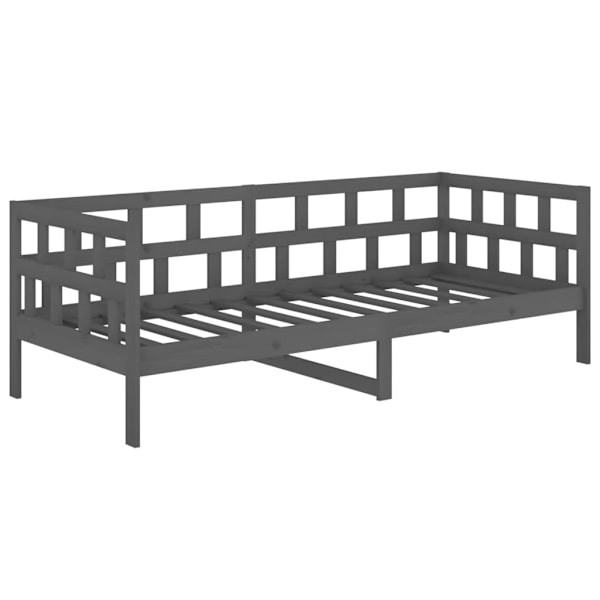 vidaXL Dagbädd grå massiv furu 90x200 cm Grå
