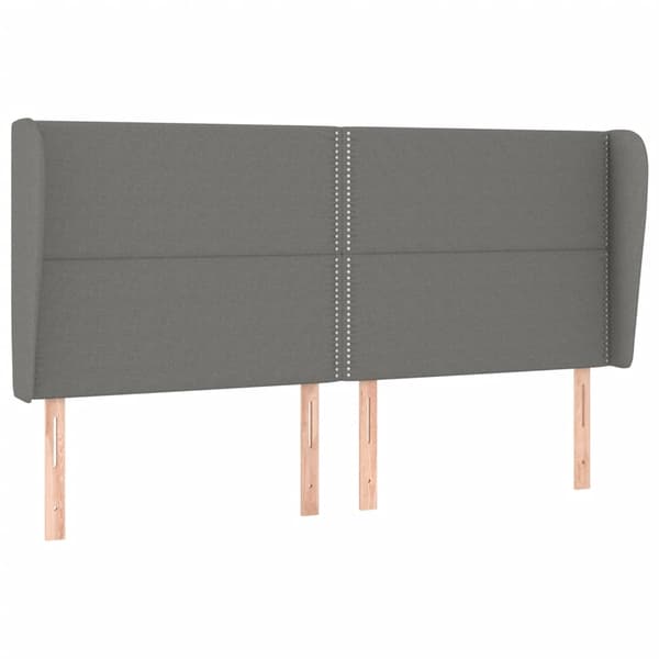 vidaXL Ramsäng med madrass mörkgrå 180x200 cm tyg Grå