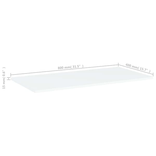 vidaXL Hyllplan 4 st vit 80x40x1,5 cm konstruerat trä Vit