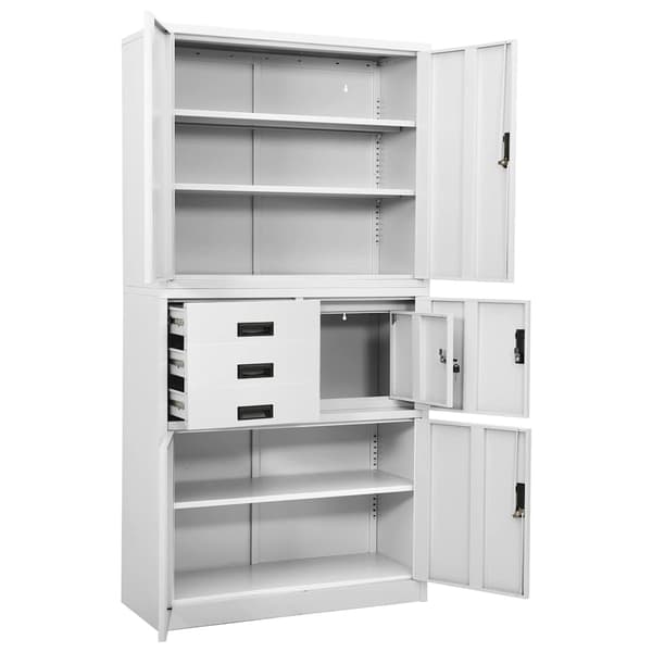 vidaXL Dokumentskåp vit 90x40x180 cm stål Vit
