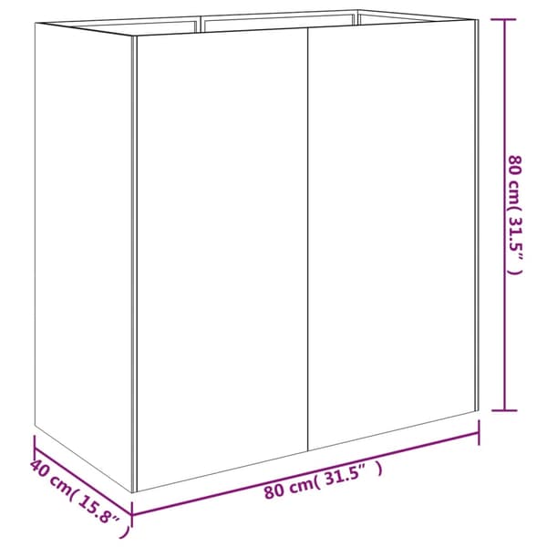 vidaXL Odlingslåda 80x40x80 cm rosttrögt stål Brun