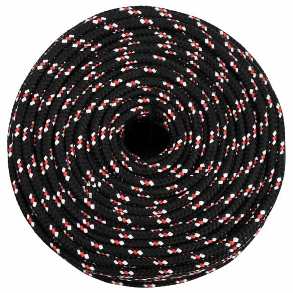 vidaXL Båtlina svart 8 mm 25 m polypropen