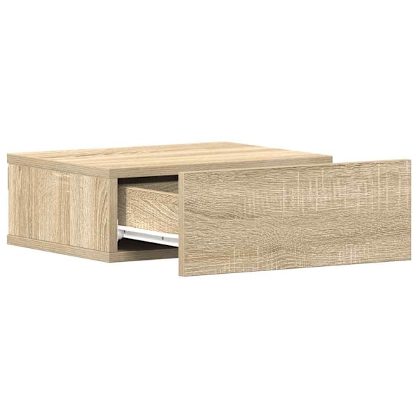 vidaXL Svävande sängbord sonoma-ek 40x30x15 cm konstruerat trä Brun