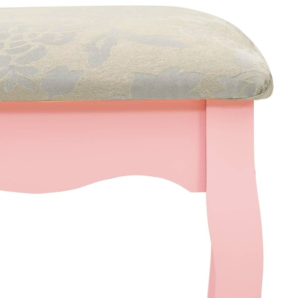 vidaXL Sminkbord med pall rosa 65x36x128 cm kejsarträ MDF Rosa