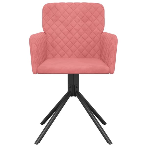 vidaXL Snurrbara matstolar 2 st rosa sammet Rosa