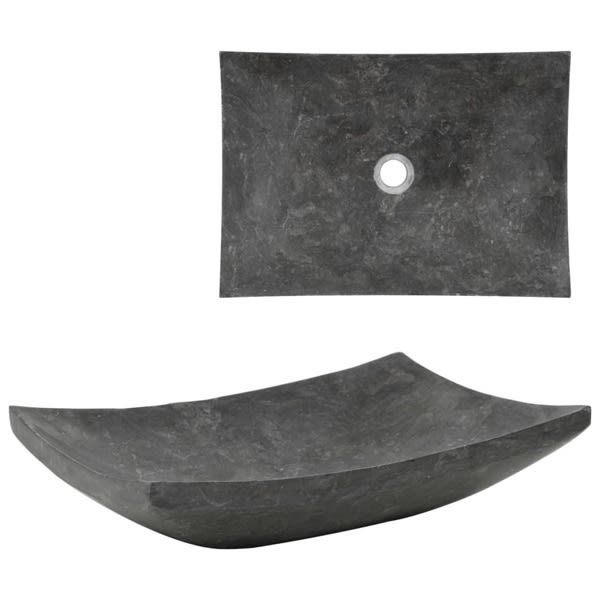 vidaXL Handfat 50x35x12 cm marmor svart Svart