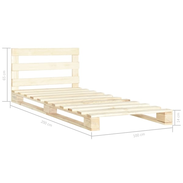 vidaXL Pallsäng utan madrass massiv furu 100x200 cm Brun
