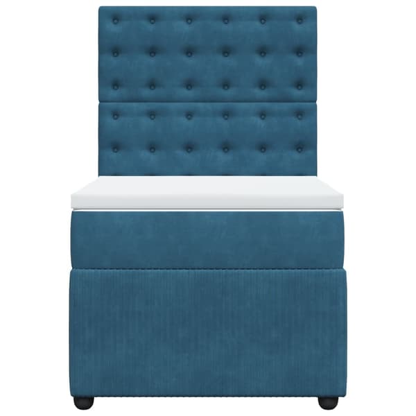 vidaXL Ramsäng med madrass blå 90x190 cm sammet Blå