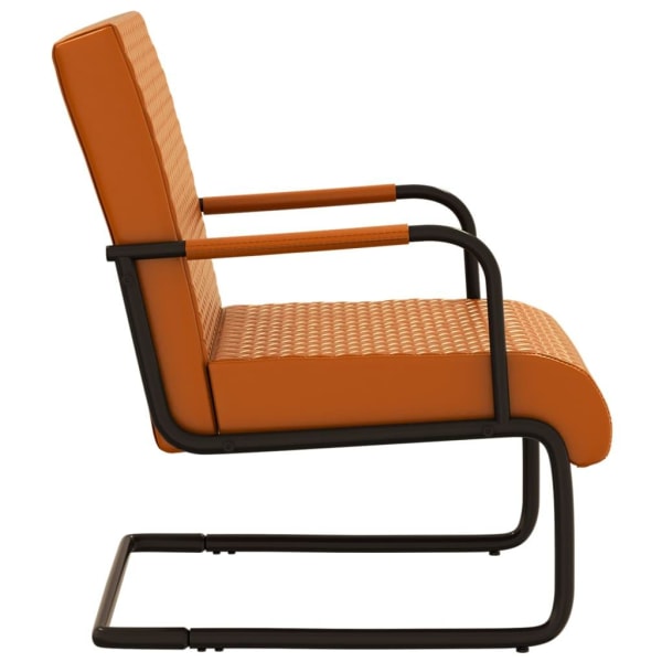 vidaXL Fribärande stol brun konstläder Brun
